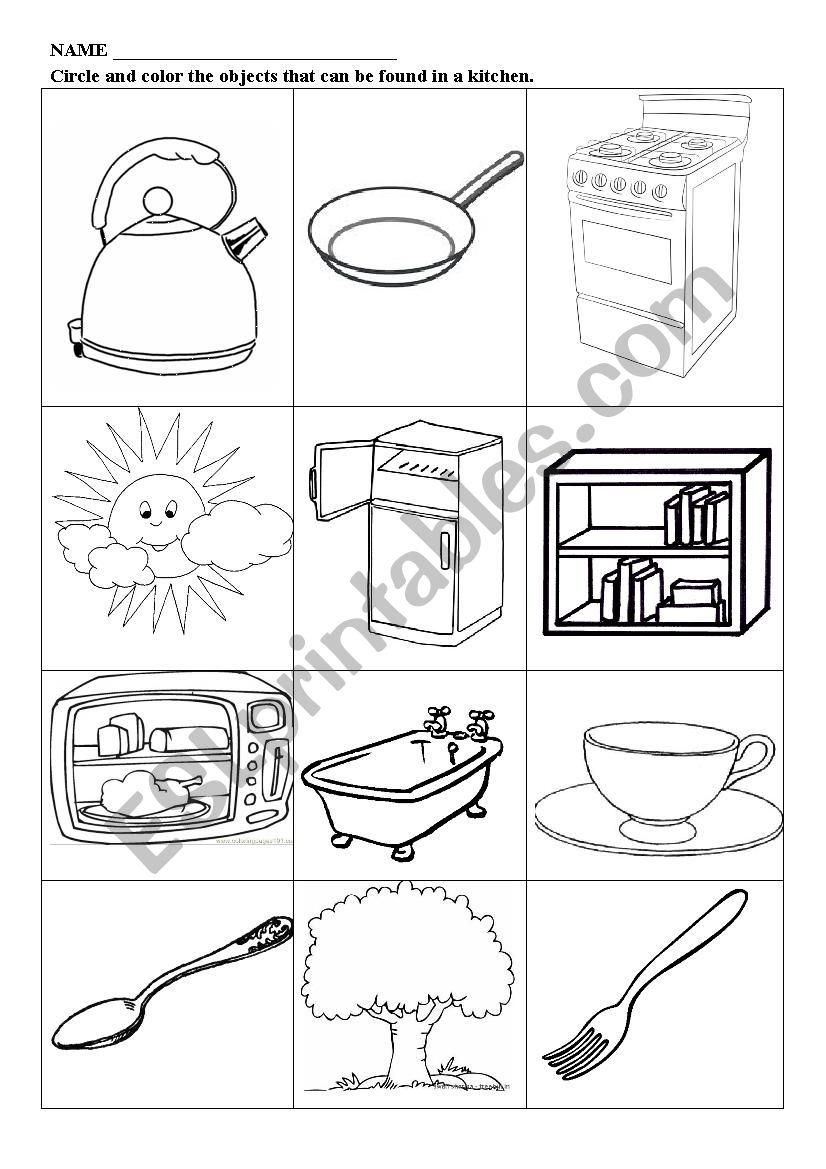 Kitchen worksheet