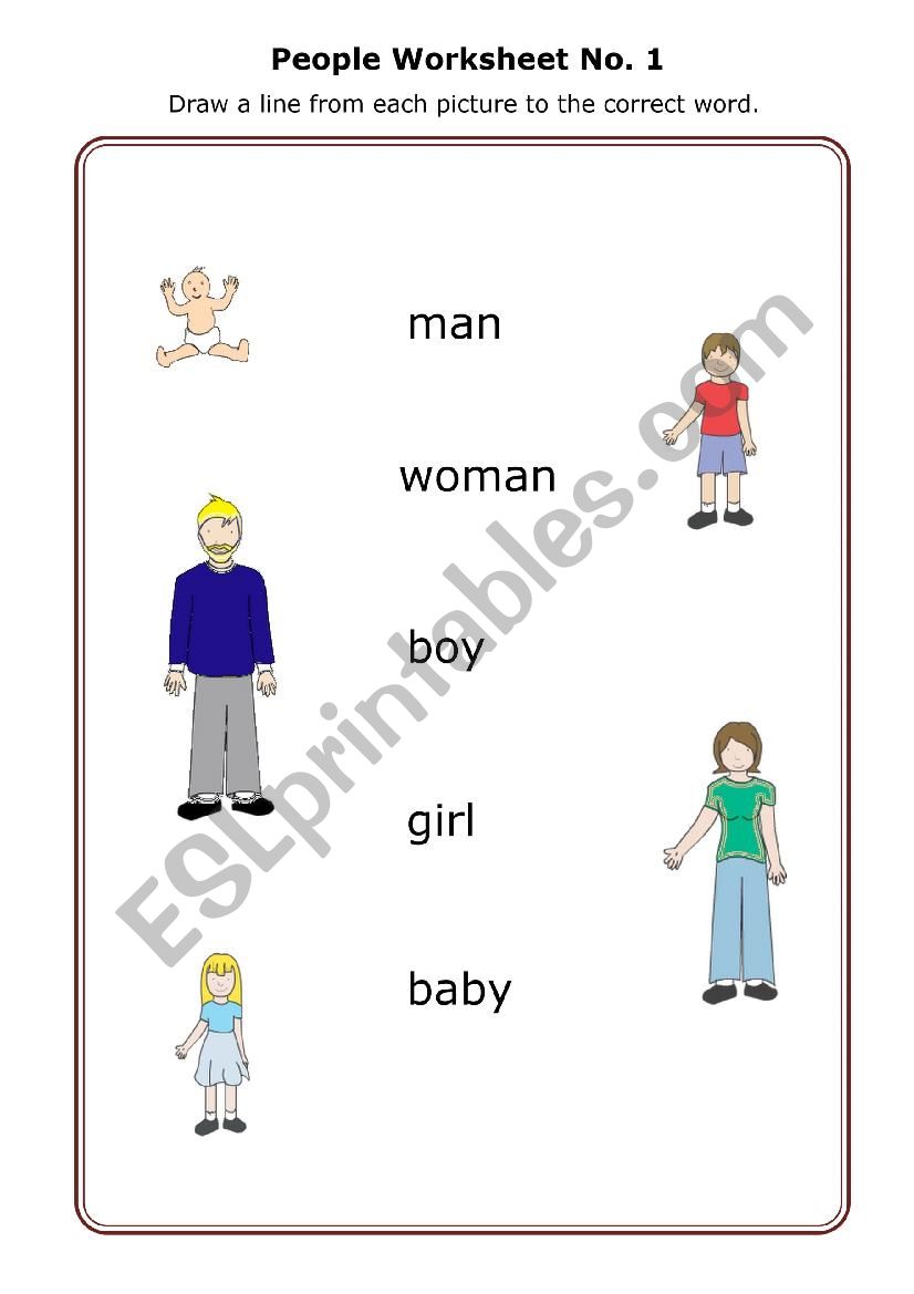 People Worksheet No.1  worksheet