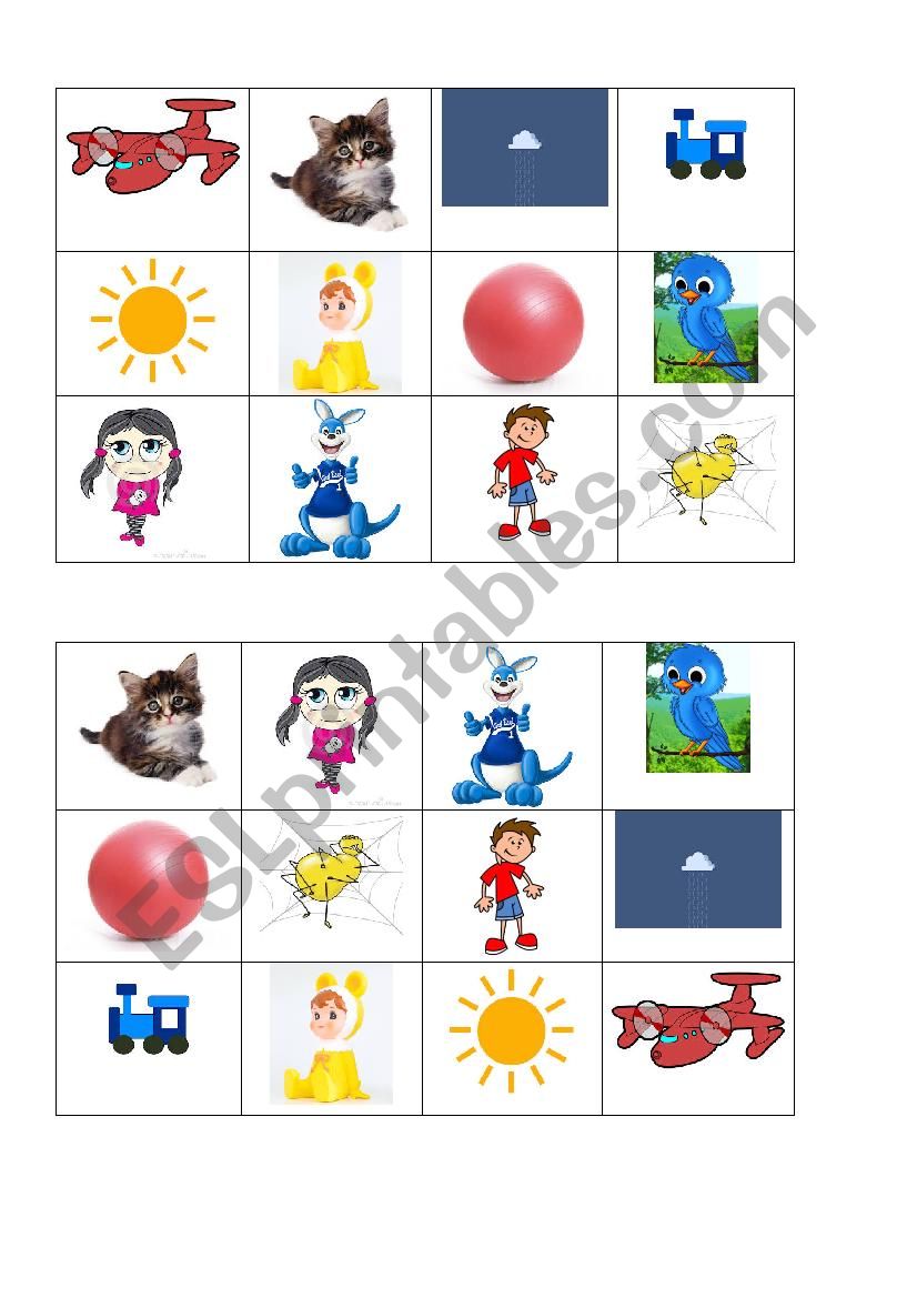 Colour bingo worksheet