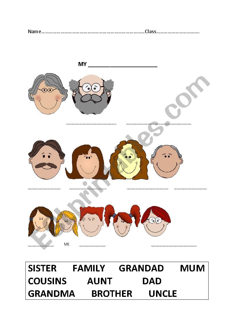family worksheet