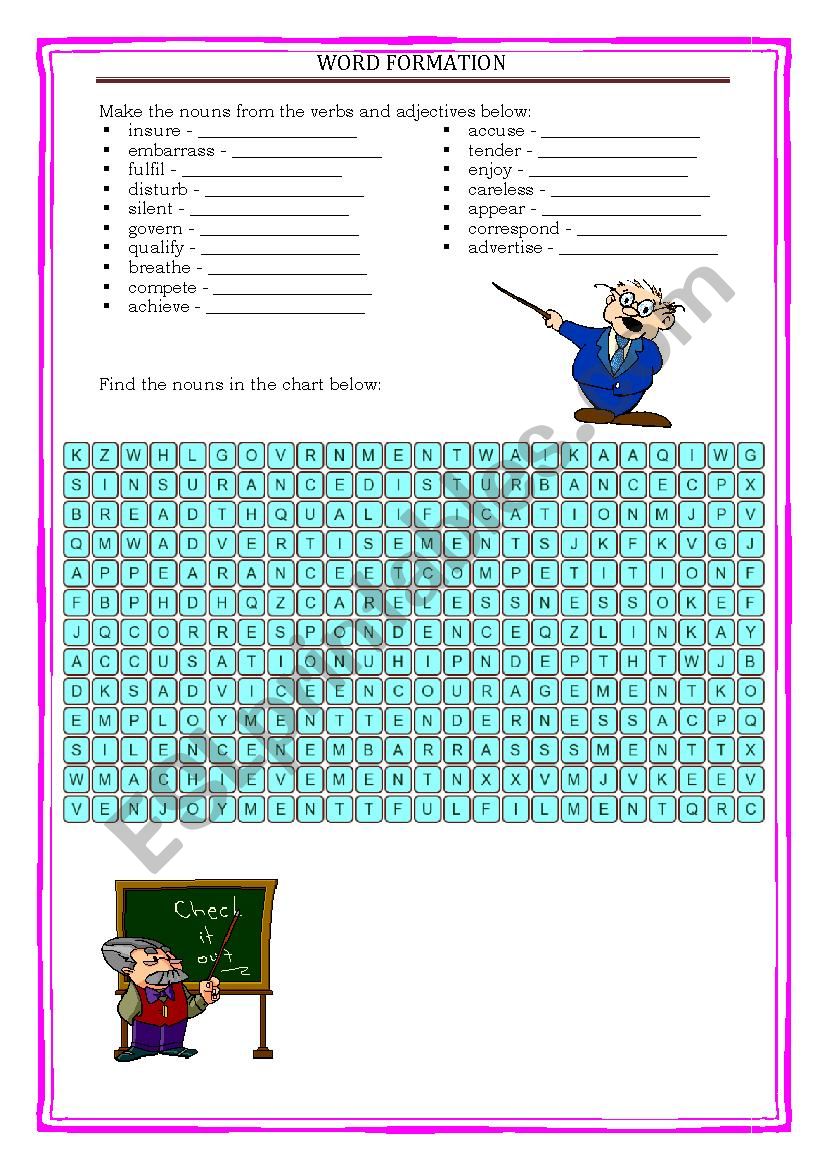 WORD FORMATION worksheet