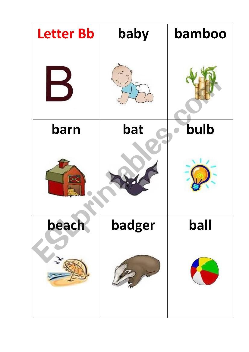 Letter Bb - ESL worksheet by Alviko