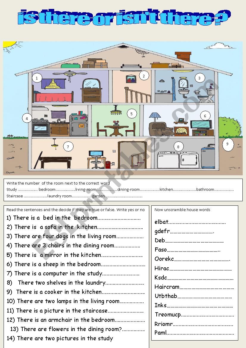 is there or isnt there? worksheet