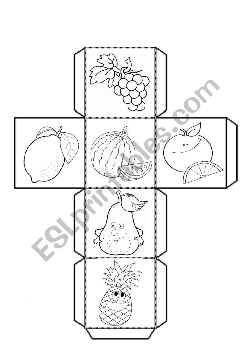 fruit dice worksheet