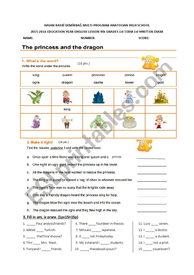 9th class exam worksheet