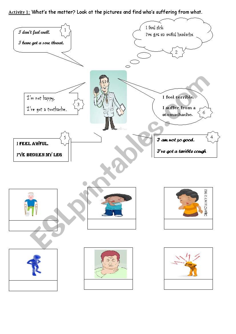 illnesses worksheet