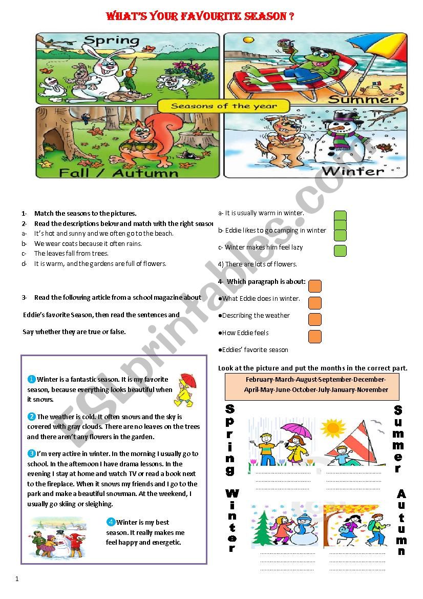 weather writing about seasons(part 1)