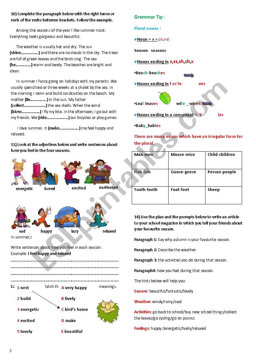 weather writing about seasons(part 3)