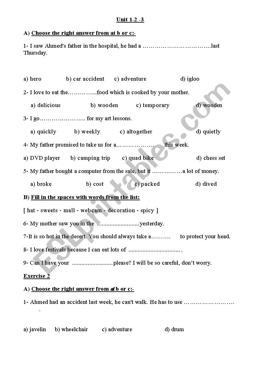 general questions worksheet