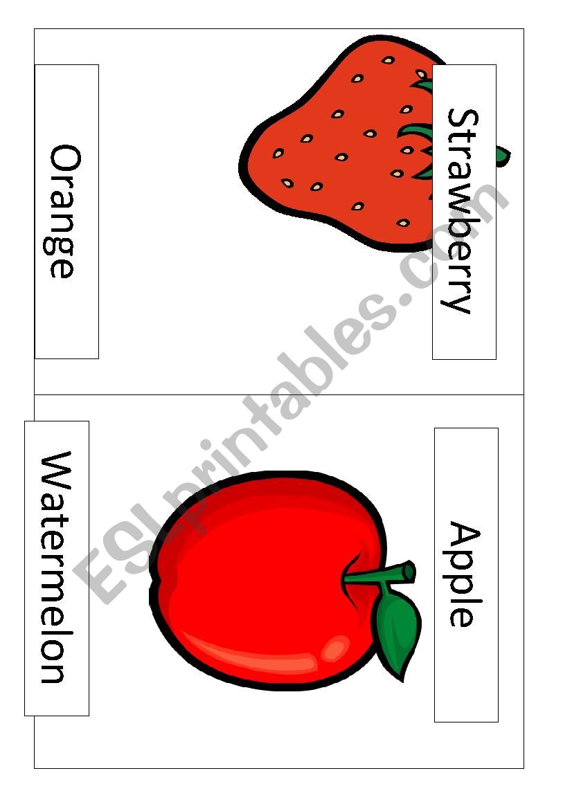 fruit flashcard worksheet