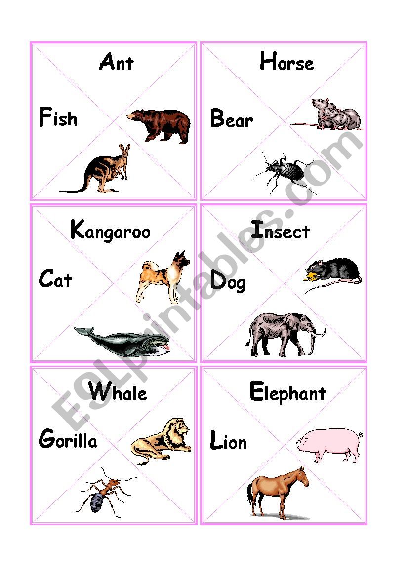 animals dominoes worksheet