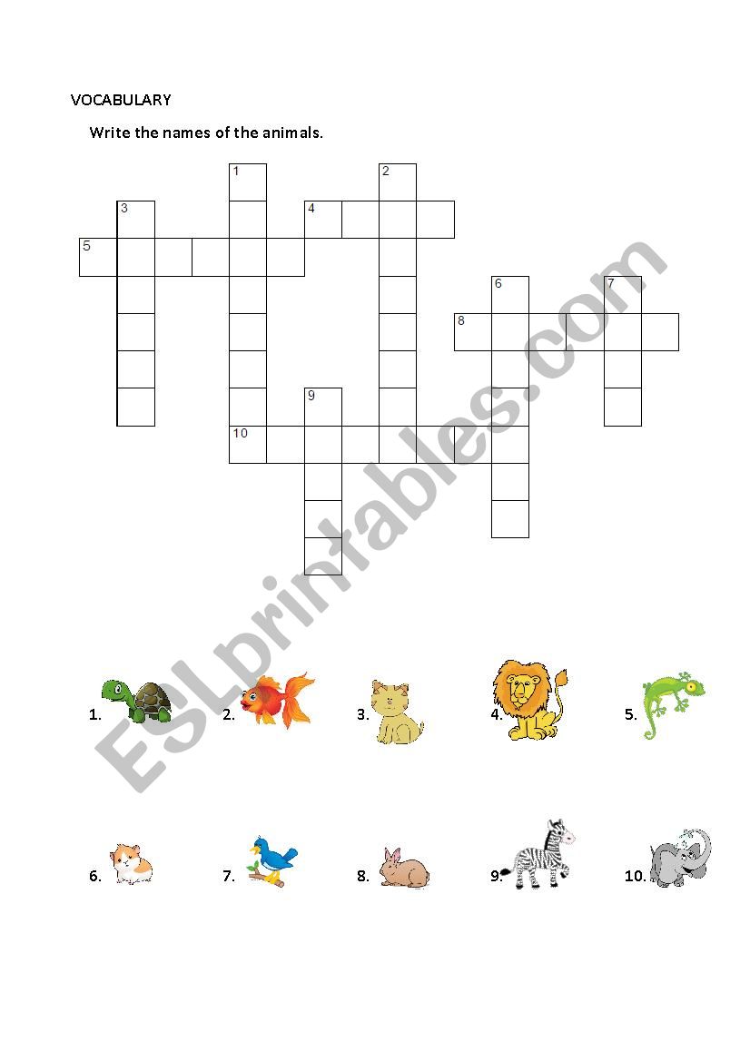 animals puzzle worksheet