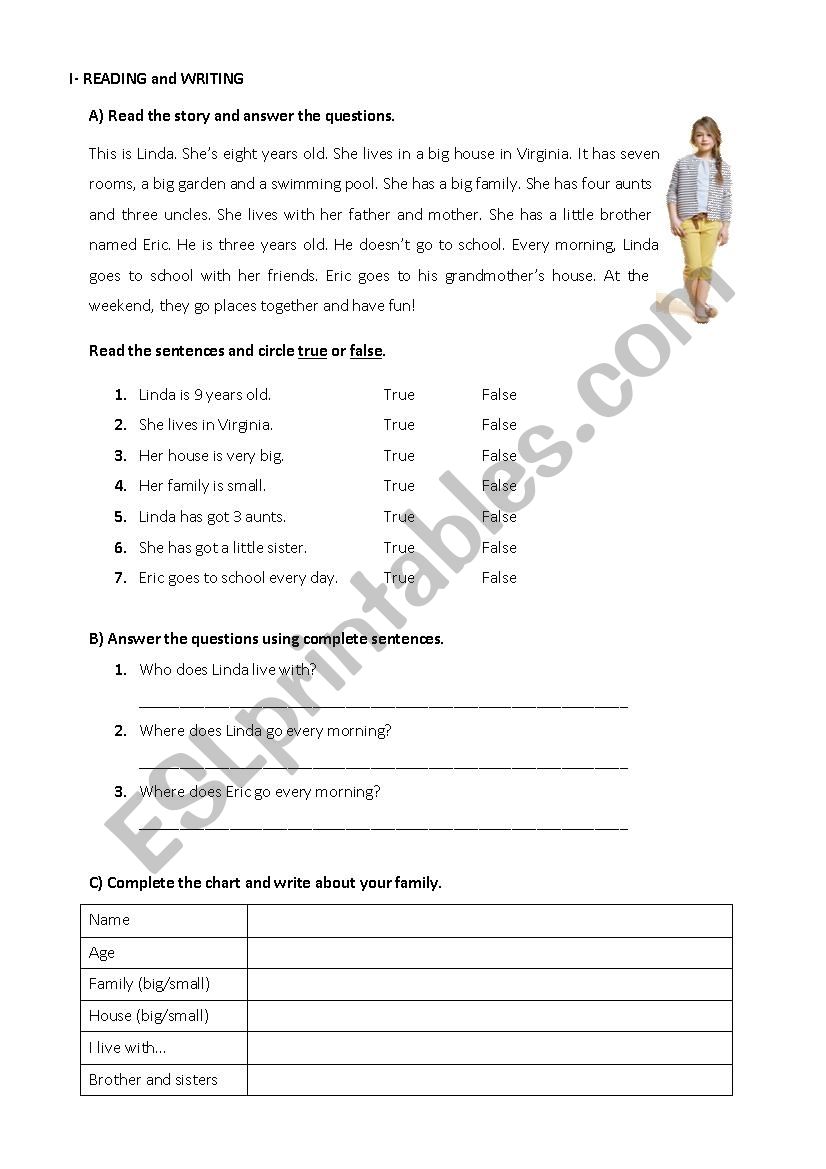 reading comprehension worksheet