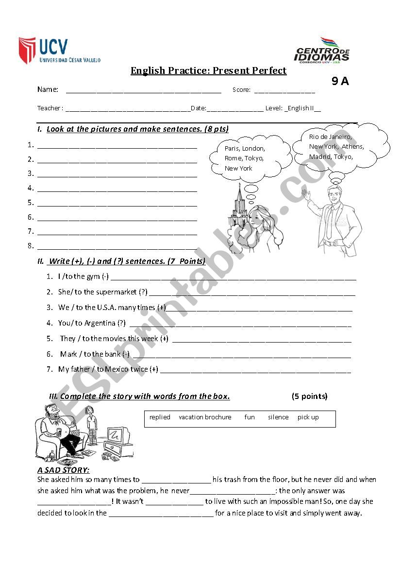 PRESENT PERFECT worksheet