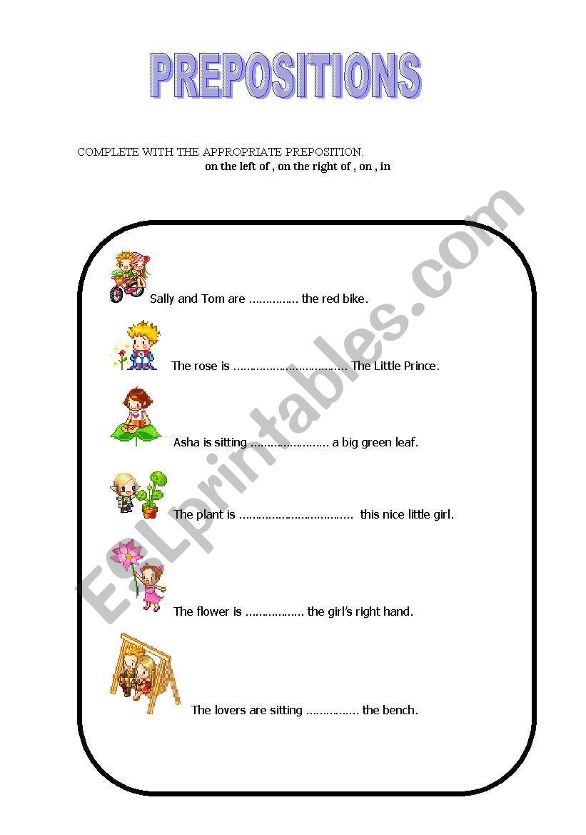 PREPOSITIONS worksheet