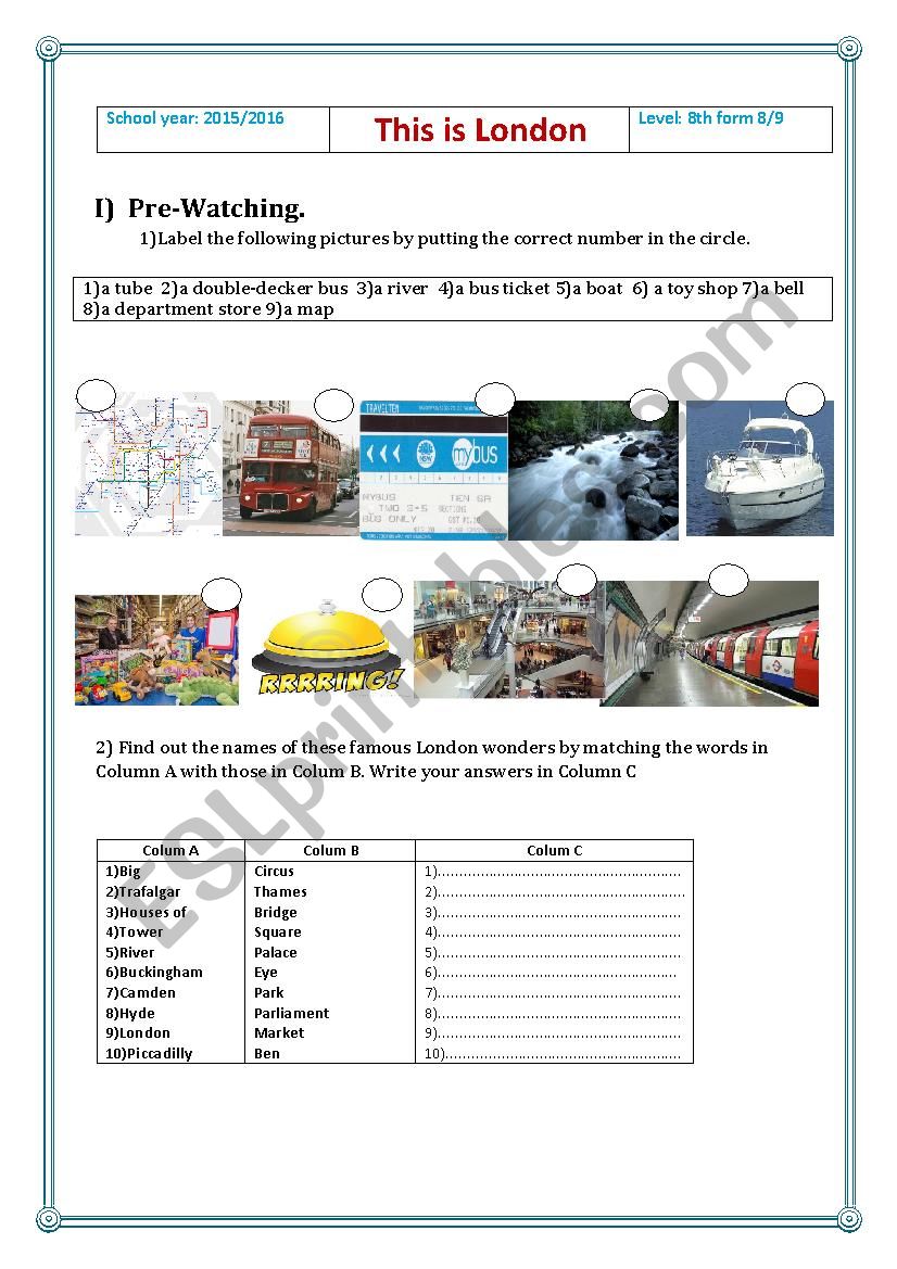  London Wonders worksheet