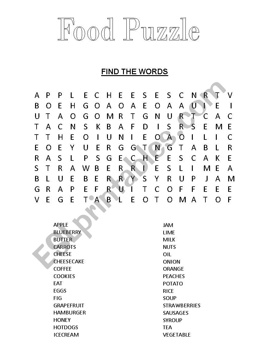 FOOD PUZZLE worksheet