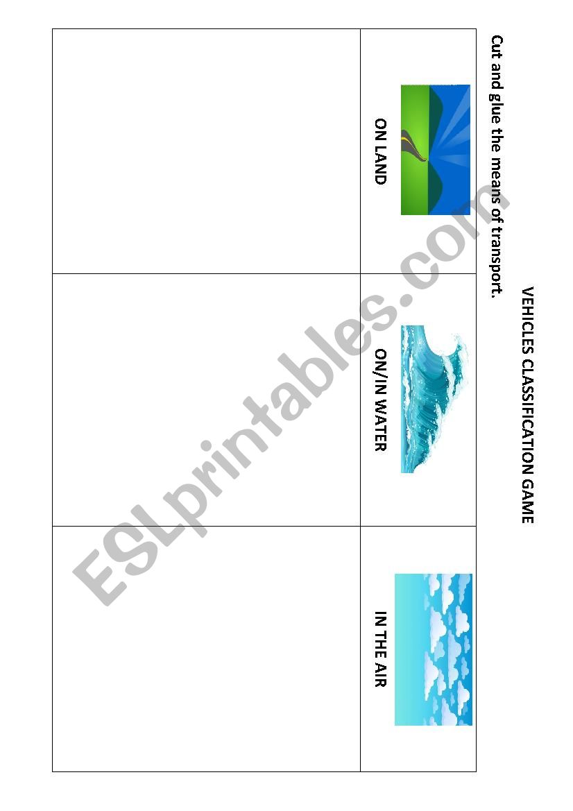 Transport classification worksheet