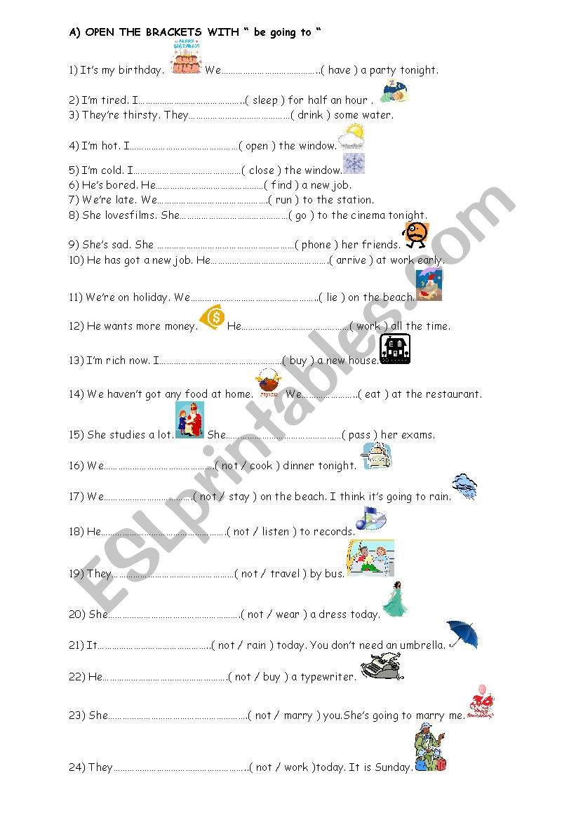  future tense-going to worksheet