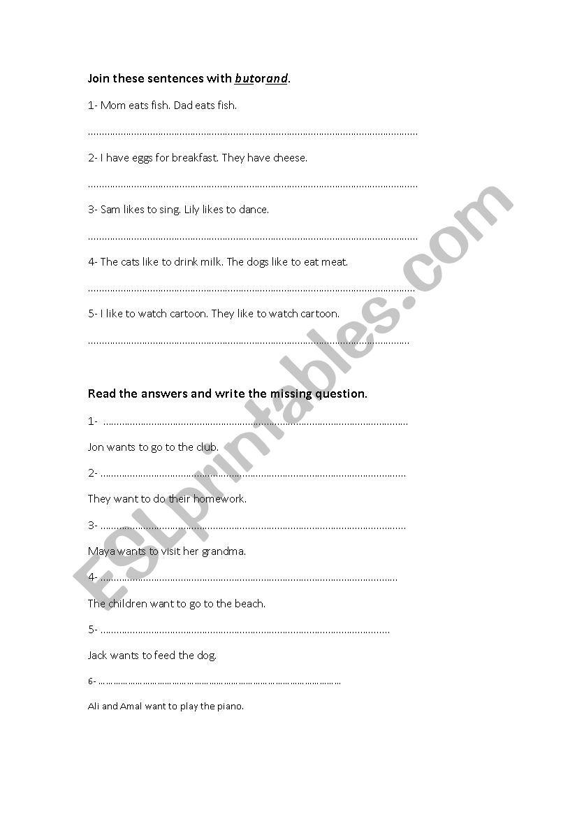 want to  worksheet