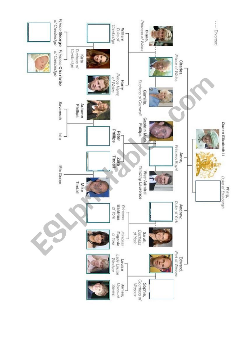 The royal family tree worksheet