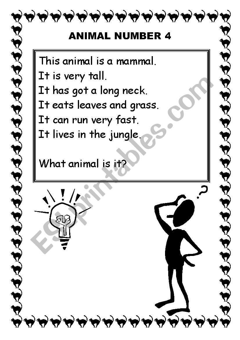 Animal 4 worksheet