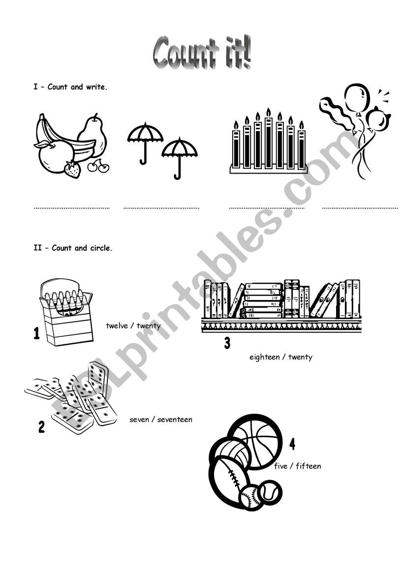 Count it! worksheet