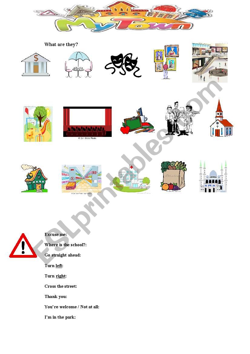 Places of town worksheet