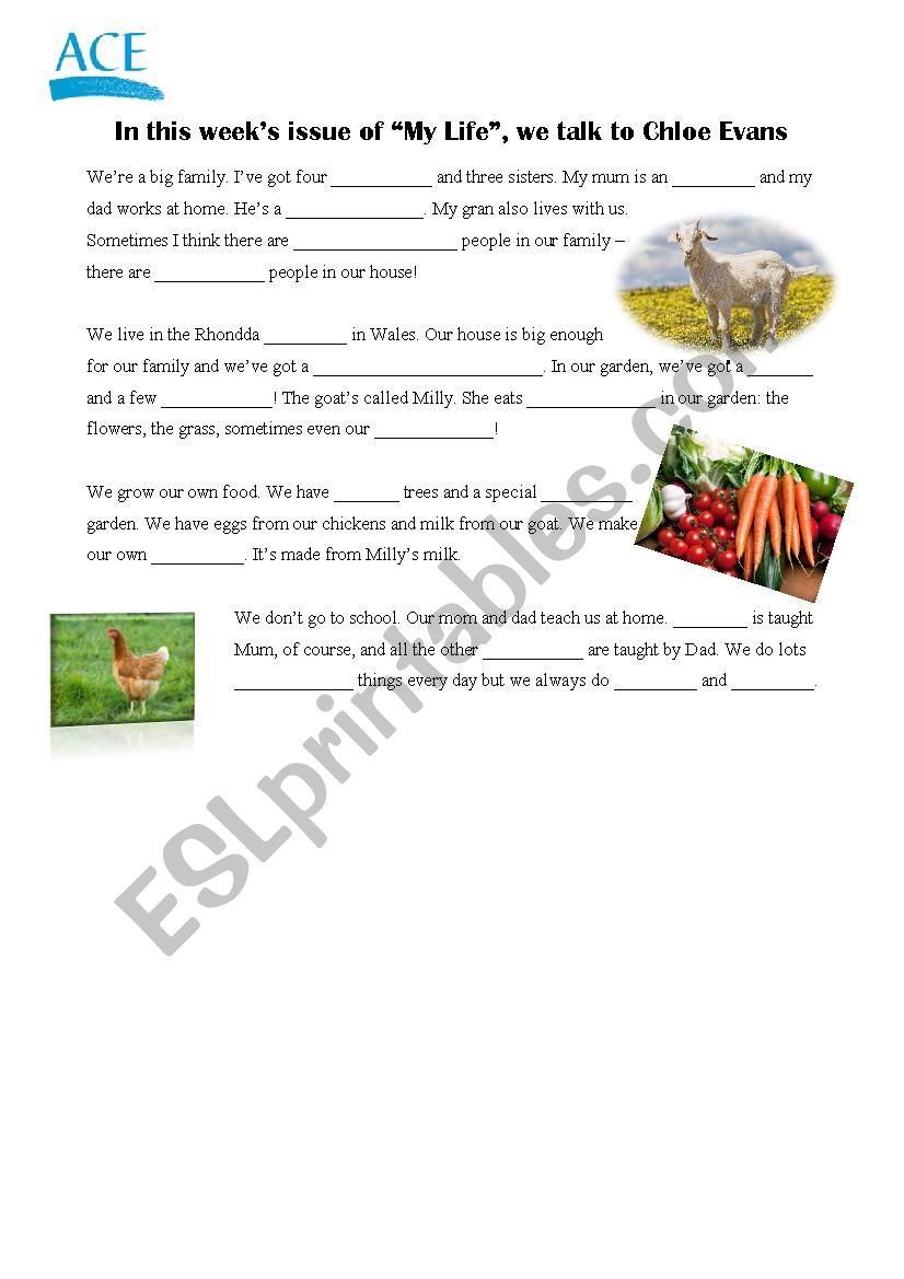 Family Garden worksheet