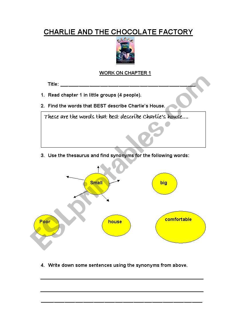 Charlie and the Chocolate Factory Activities on Chapter 1