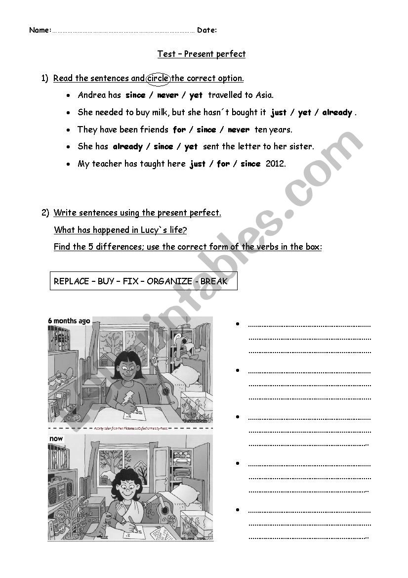 Present Perfect worksheet