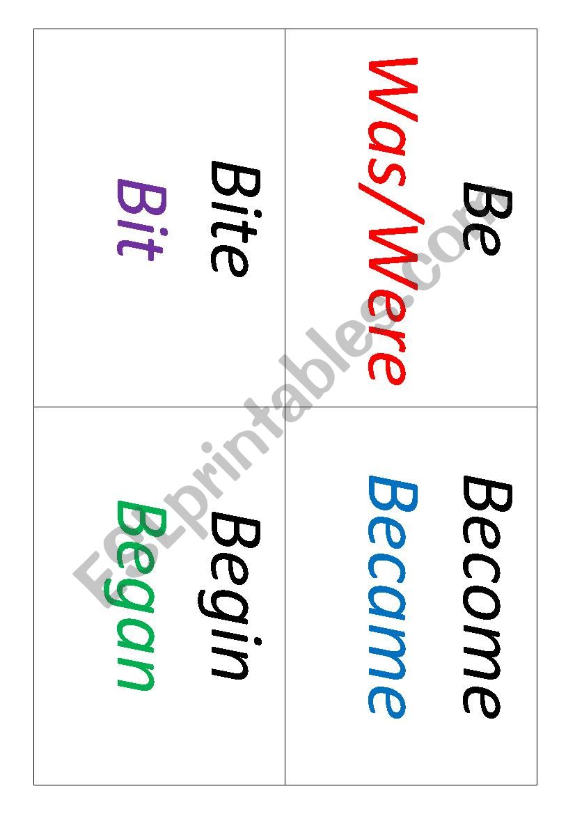 Irregular verbs worksheet