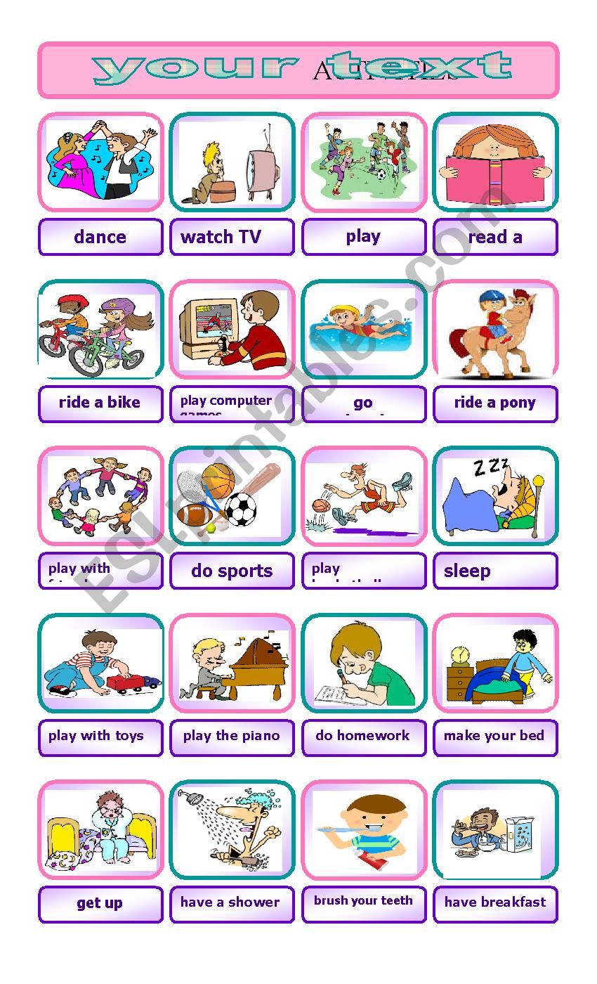 ACTIVITIES PICTIONARY worksheet