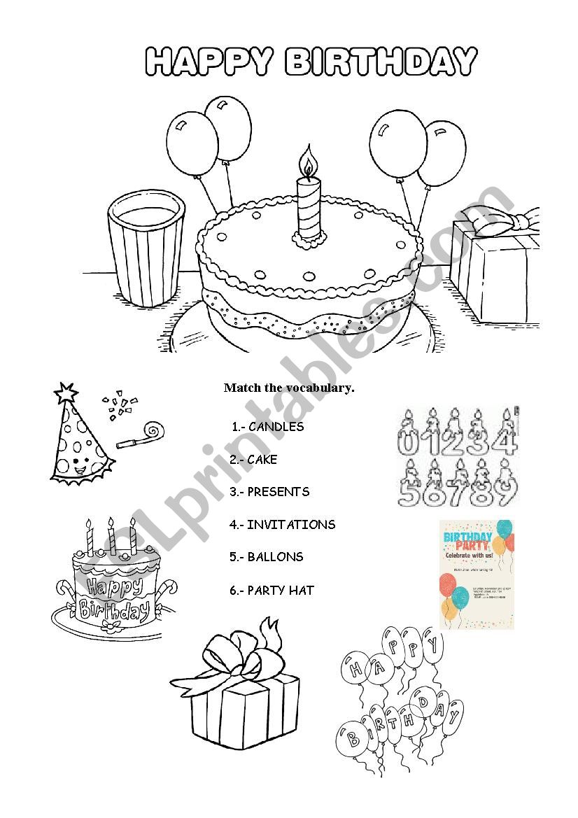happy birthday worksheet