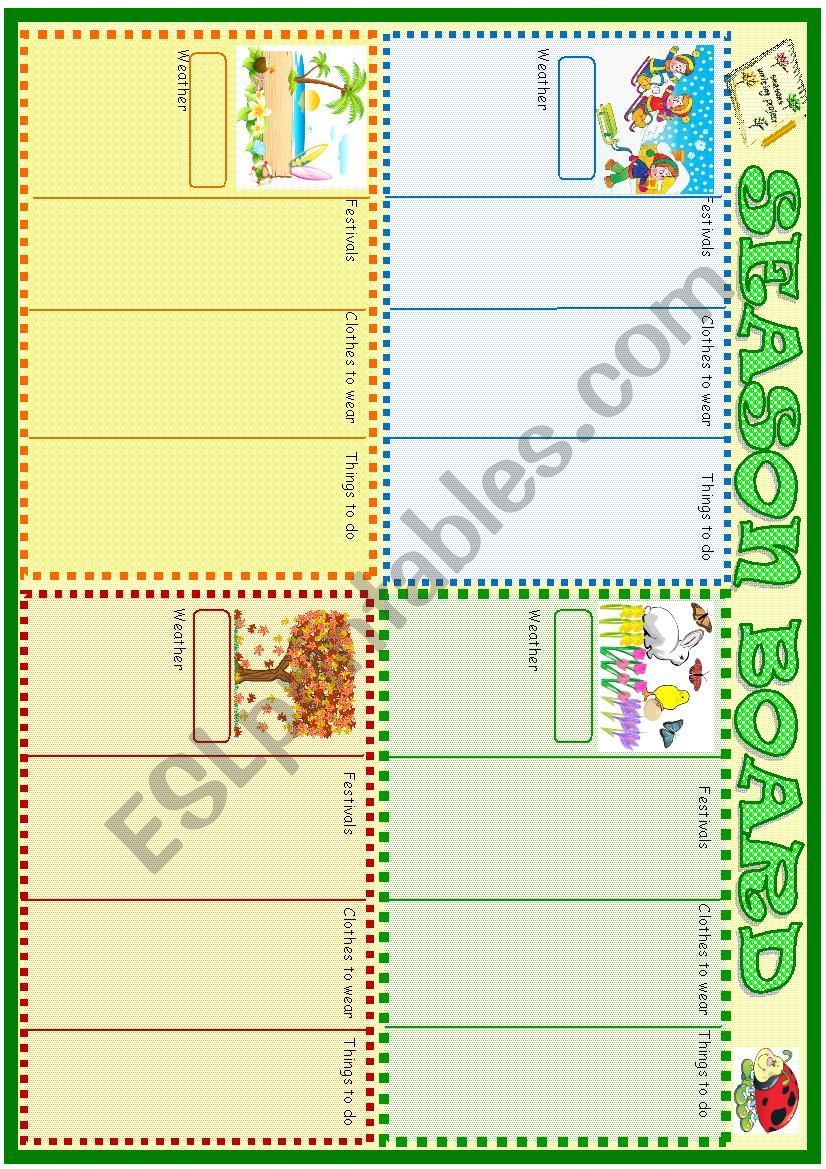 Season board worksheet