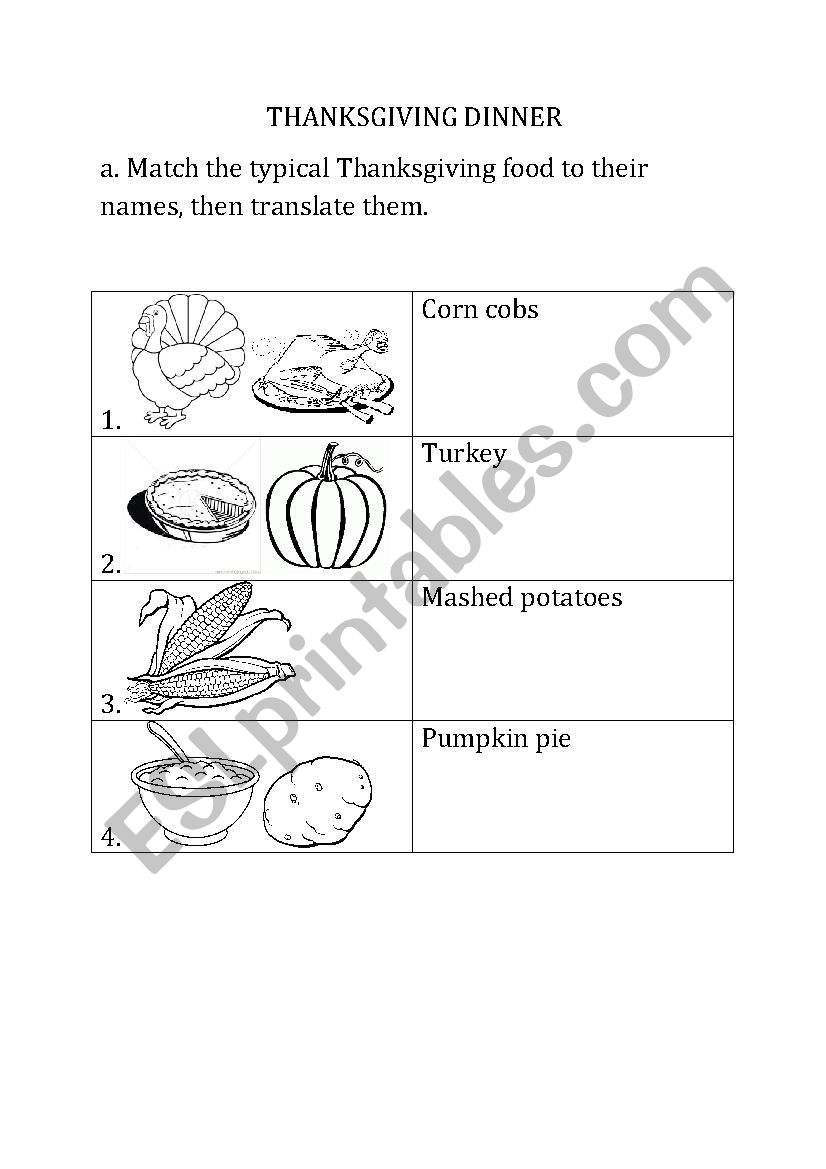 Thanksgiving math problems worksheet