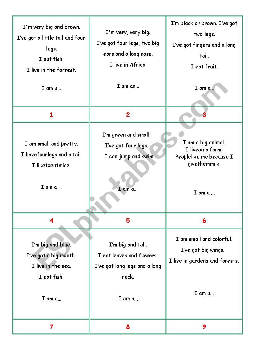 Animal Riddles worksheet