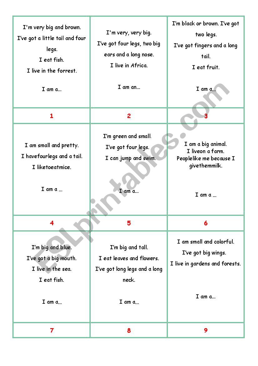 Animal Riddles worksheet