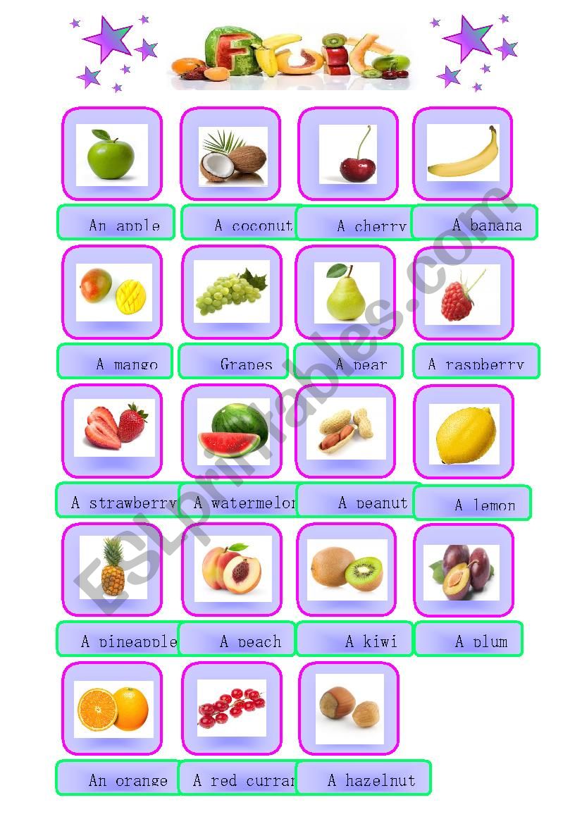 fruit pictionary worksheet