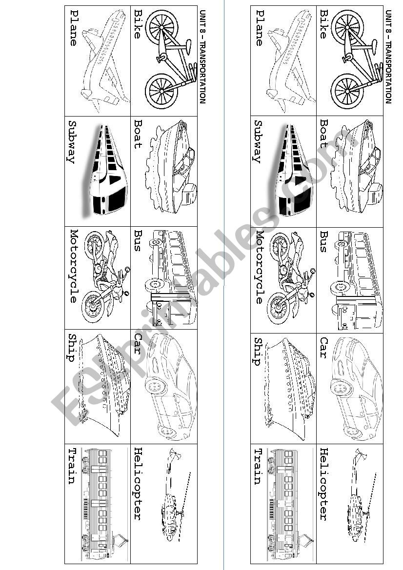 transportation worksheet