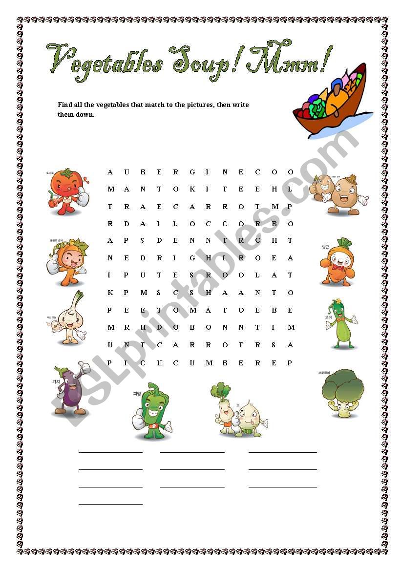 Vegetables soup! Mmm! worksheet