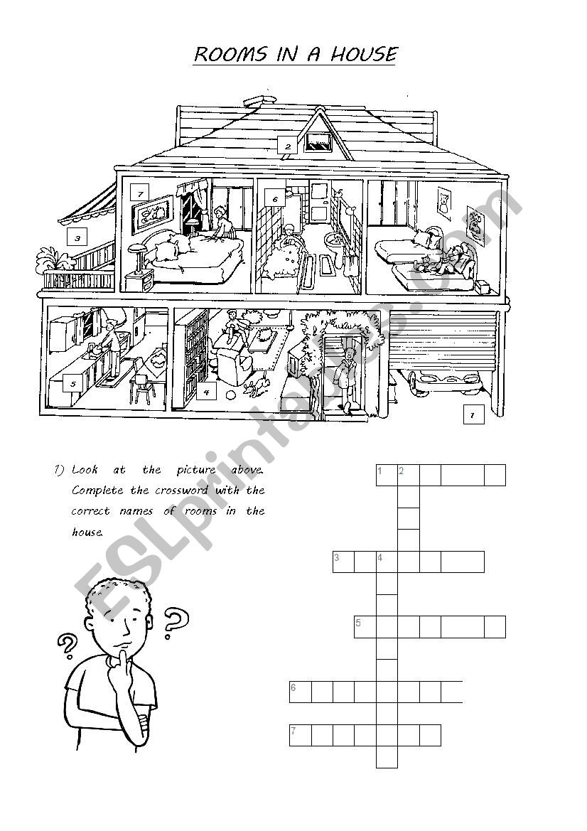 Rooms in a house worksheet