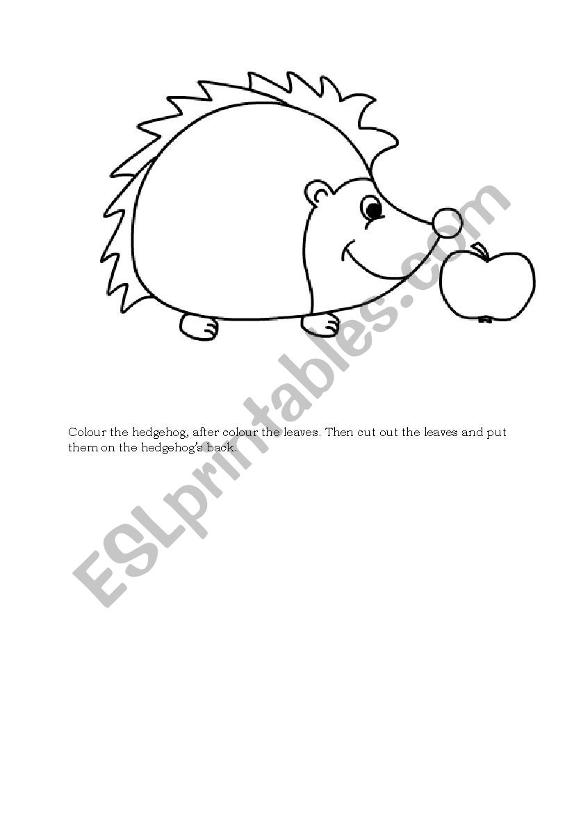 Colour the hedgehog worksheet