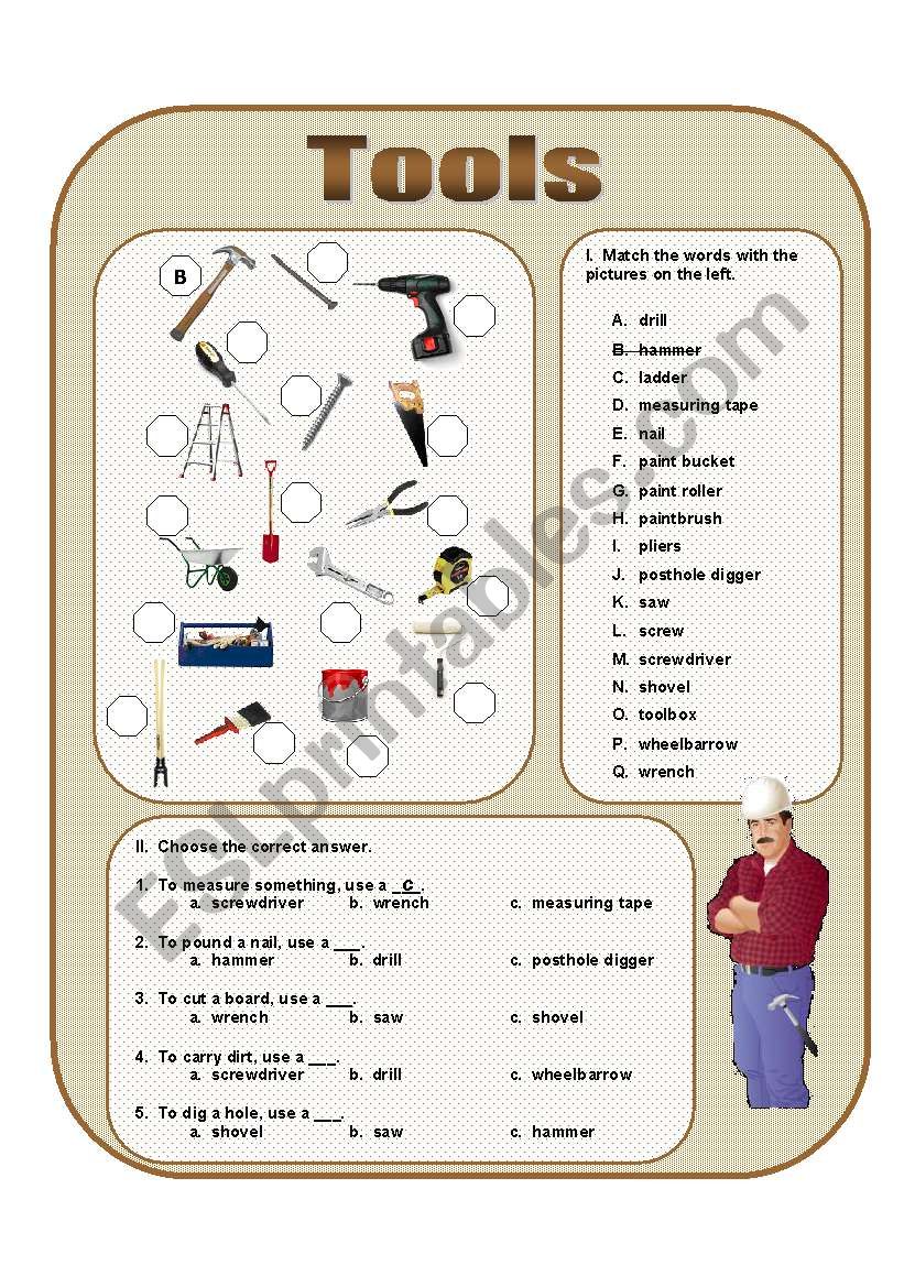 Tools worksheet