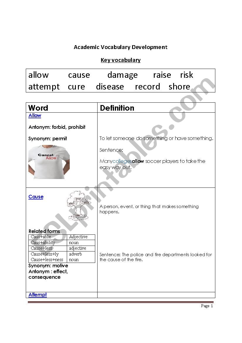 Academic Vocabulary Development 
