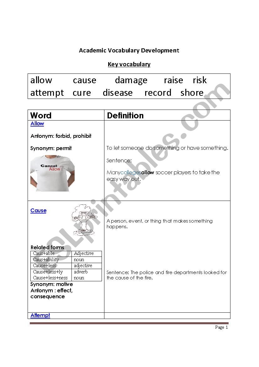 Academic Vocabulary Development 