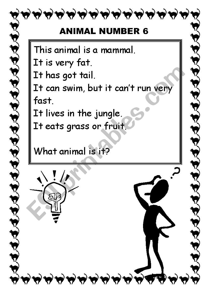 Animal 6 worksheet