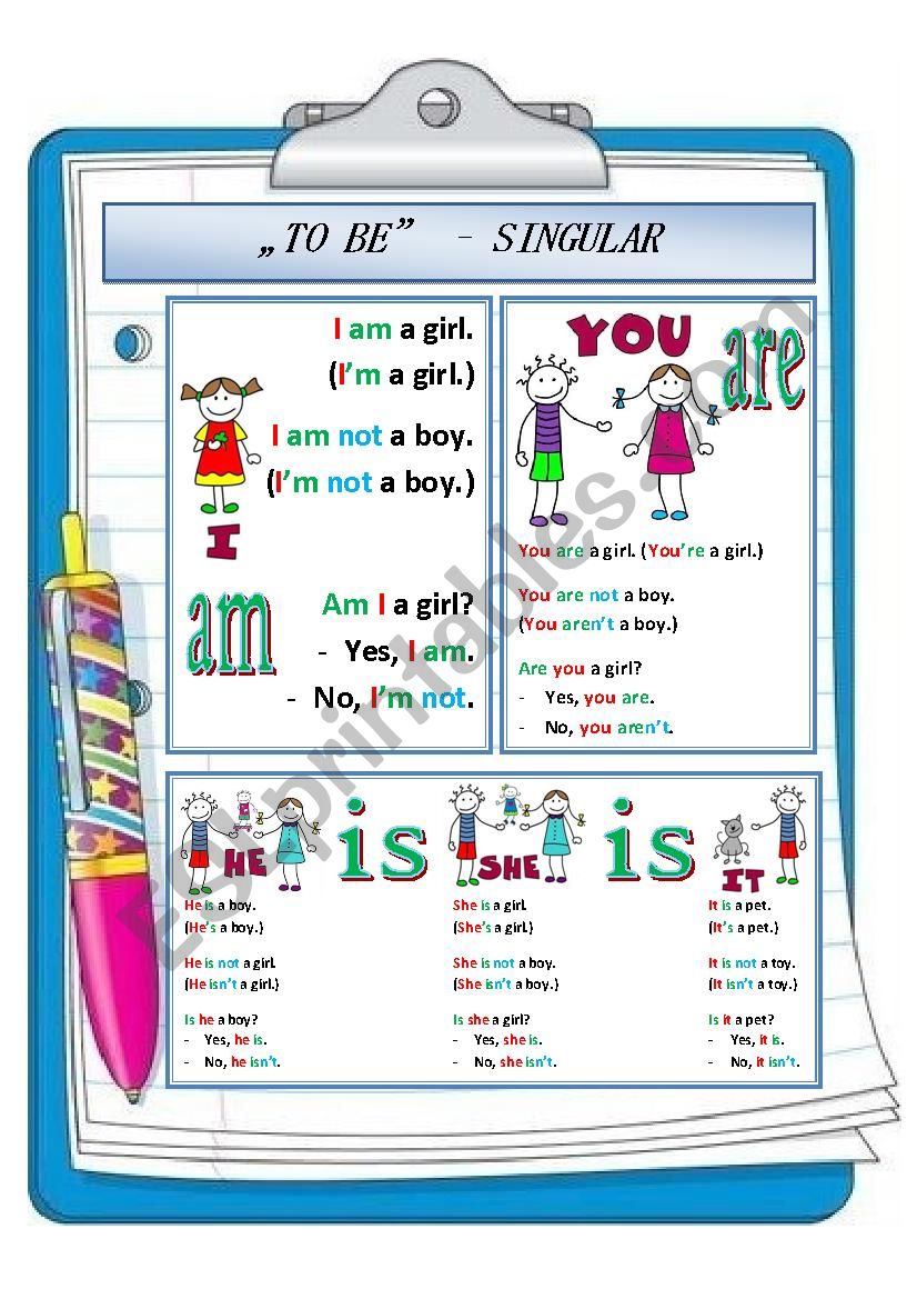to be - poster worksheet