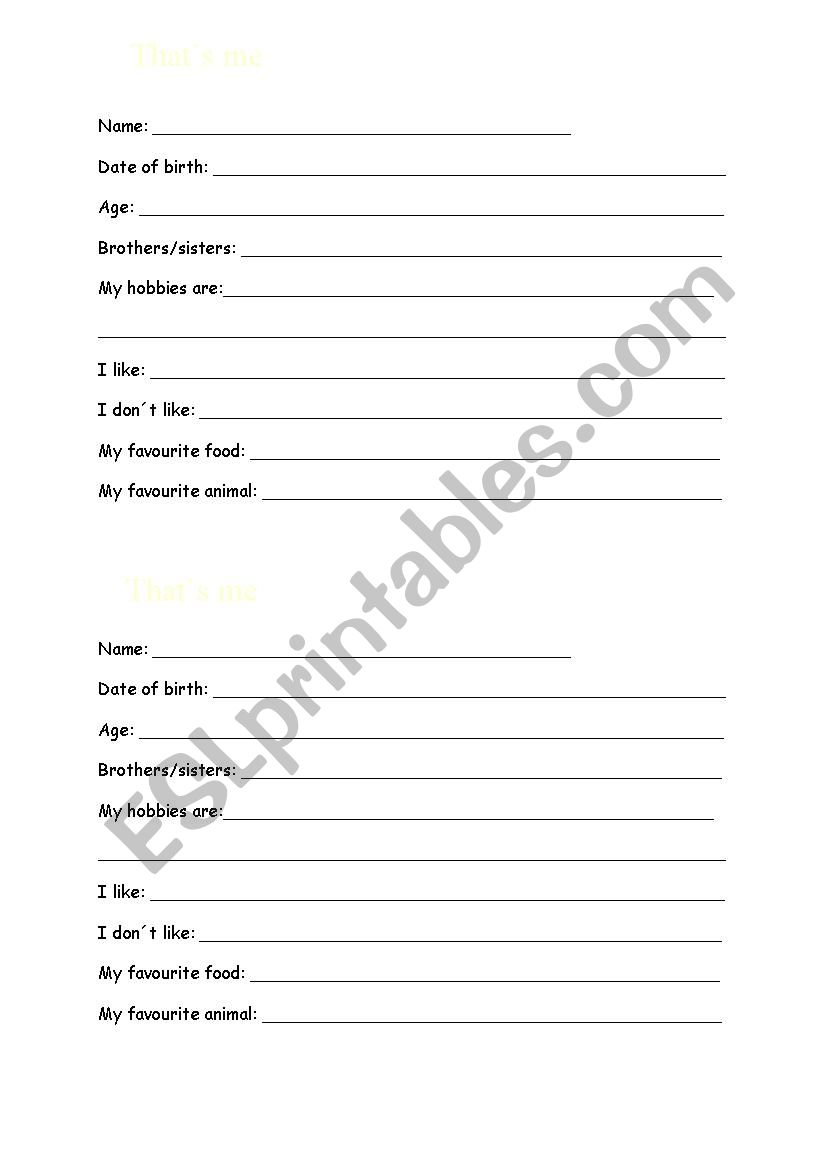 Characteristics worksheet