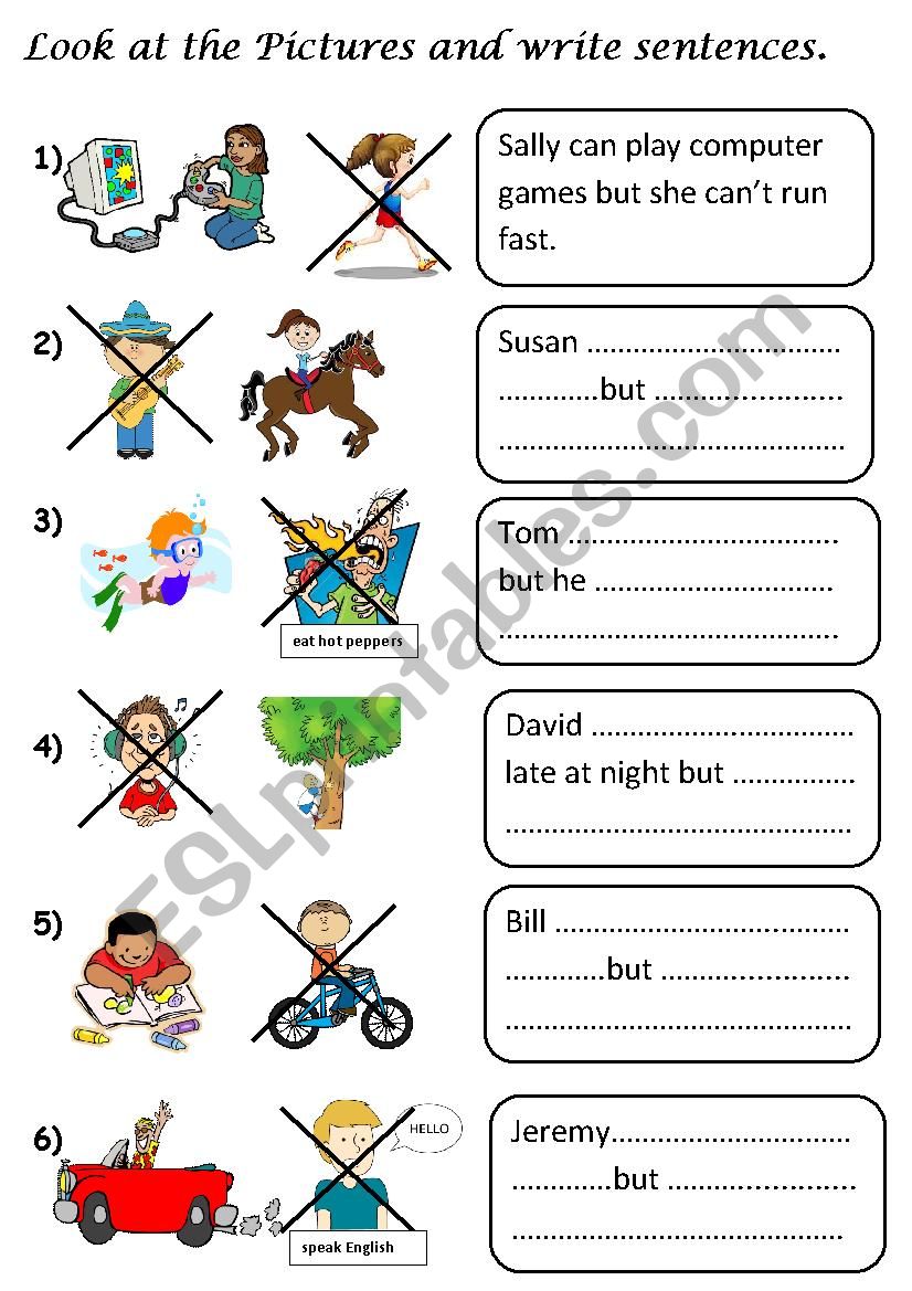 can/ cant worksheet
